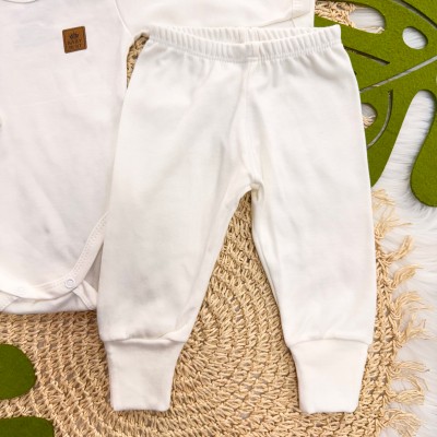 Conj. Body e Calça 100% Algodão Pima com Proteção UV50+ - Branco